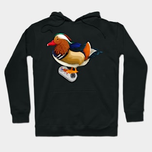 Mandarin Duck playing Video Birds Game Duck Video Gamer Hoodie